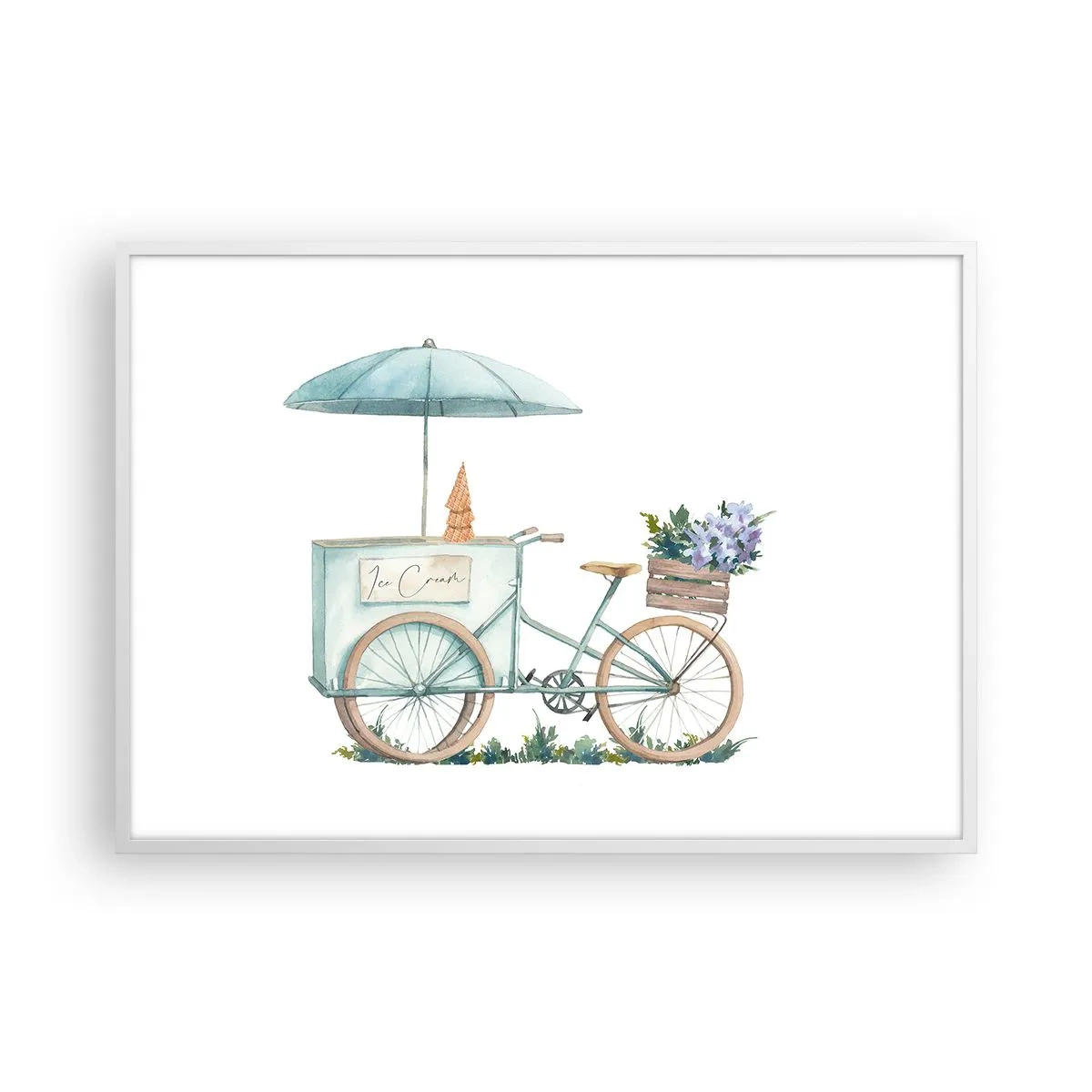 Poster in een witte lijst - Zoete herinnering aan de zomer - 100x70 cm