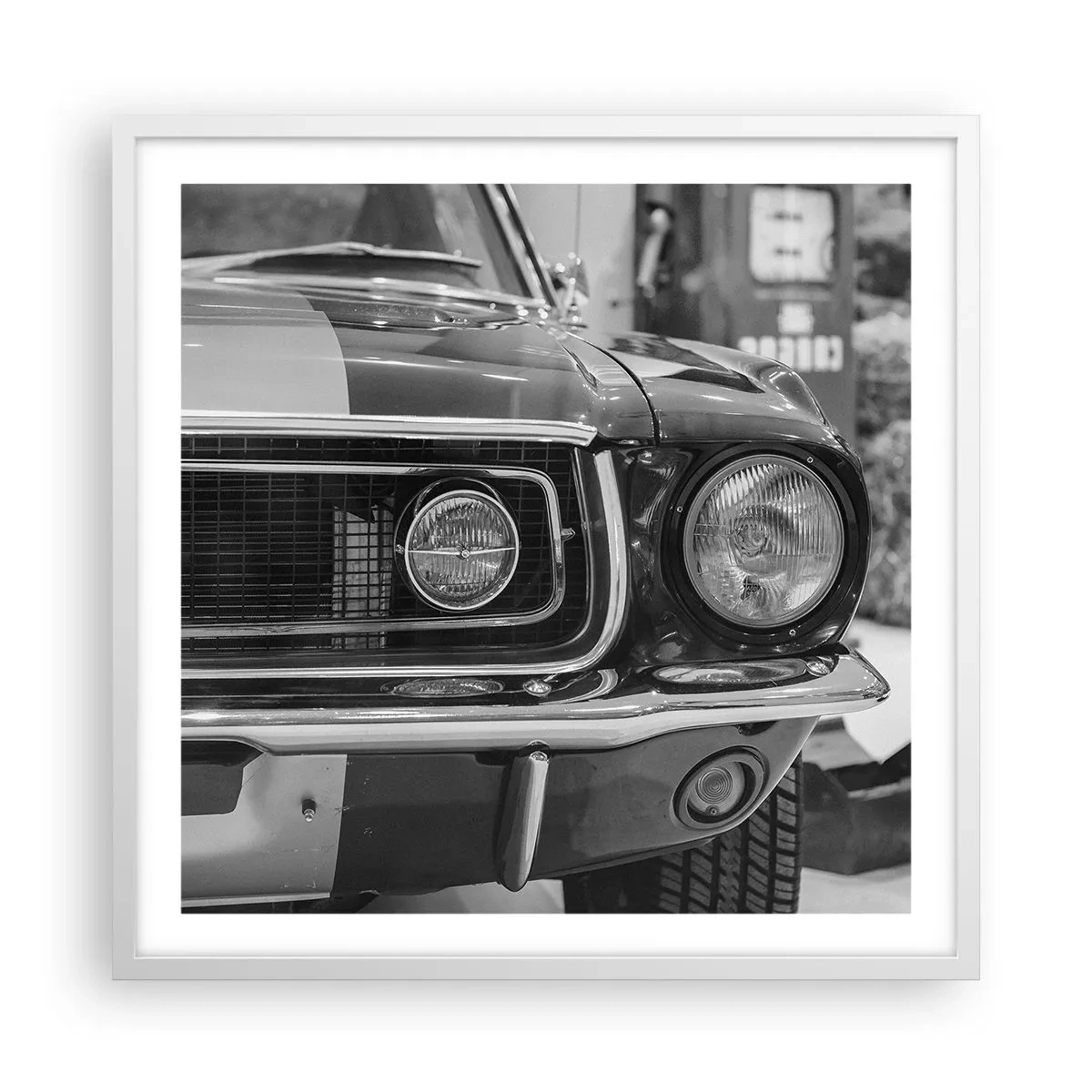 Poster in een witte lijst - Hard rijden - 60x60 cm
