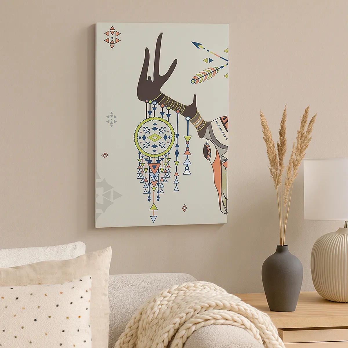 Schilderen op canvas - Trofee van Indiase jager - 50x70 cm