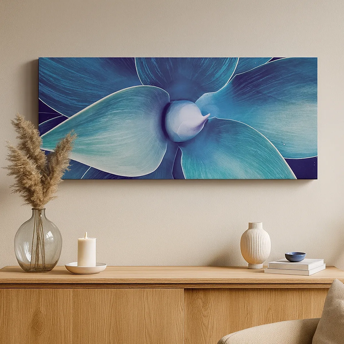 Schilderen op canvas - Blauw uit de lucht - 30x30 cm