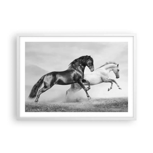 Poster in een witte lijst - Engelen en duivels - 70x50 cm