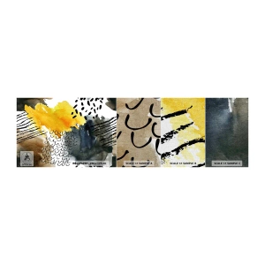 Fotobehang Monster Premium Canvas - Een ontmoeting van de elementen - Abstractie, Deel, Moderne kunst - 100x30 cm
