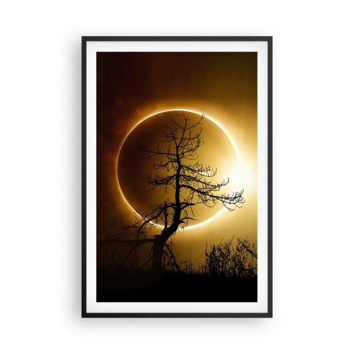 Poster in een zwarte lijst - Totale zonsverduistering - 61x91 cm