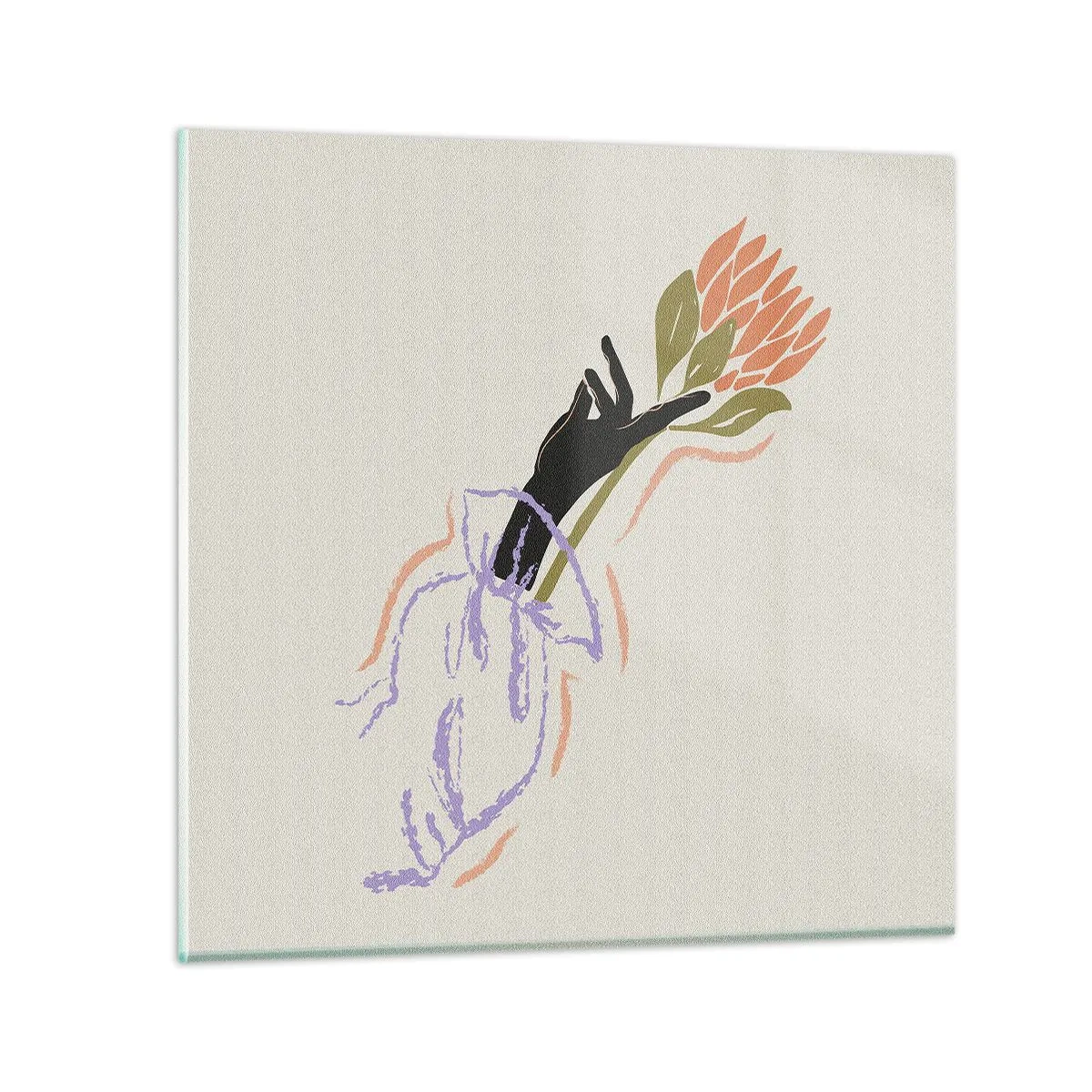 Schilderen op glas - Zusterlijke aanraking - 30x30 cm