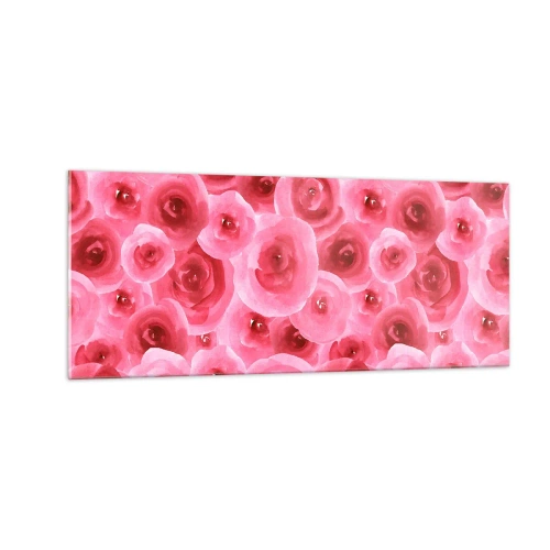 Schilderen op glas - Rozen onder en boven - 100x40 cm