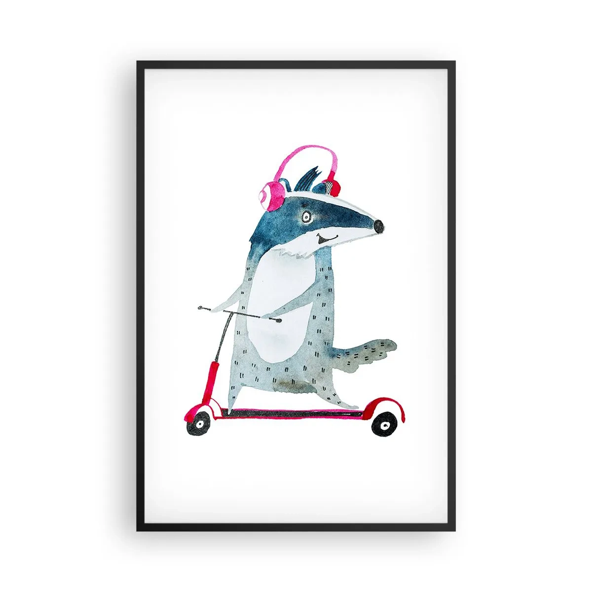 Poster in een zwarte lijst - Badger vreugde - 61x91 cm