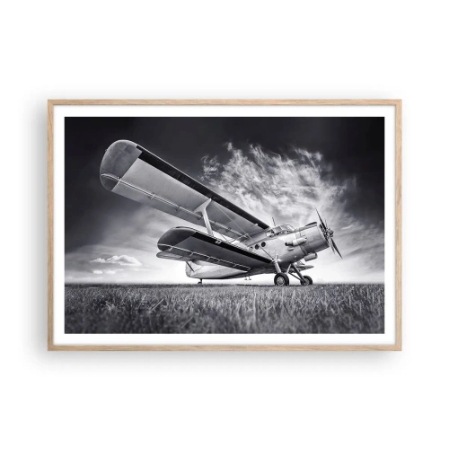 Een poster in een licht eiken lijst - De gevleugelde zwerver - 100x70 cm