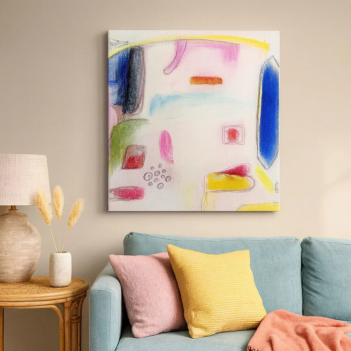 Schilderen op canvas - Meer bol dan hol of plat - 30x30 cm