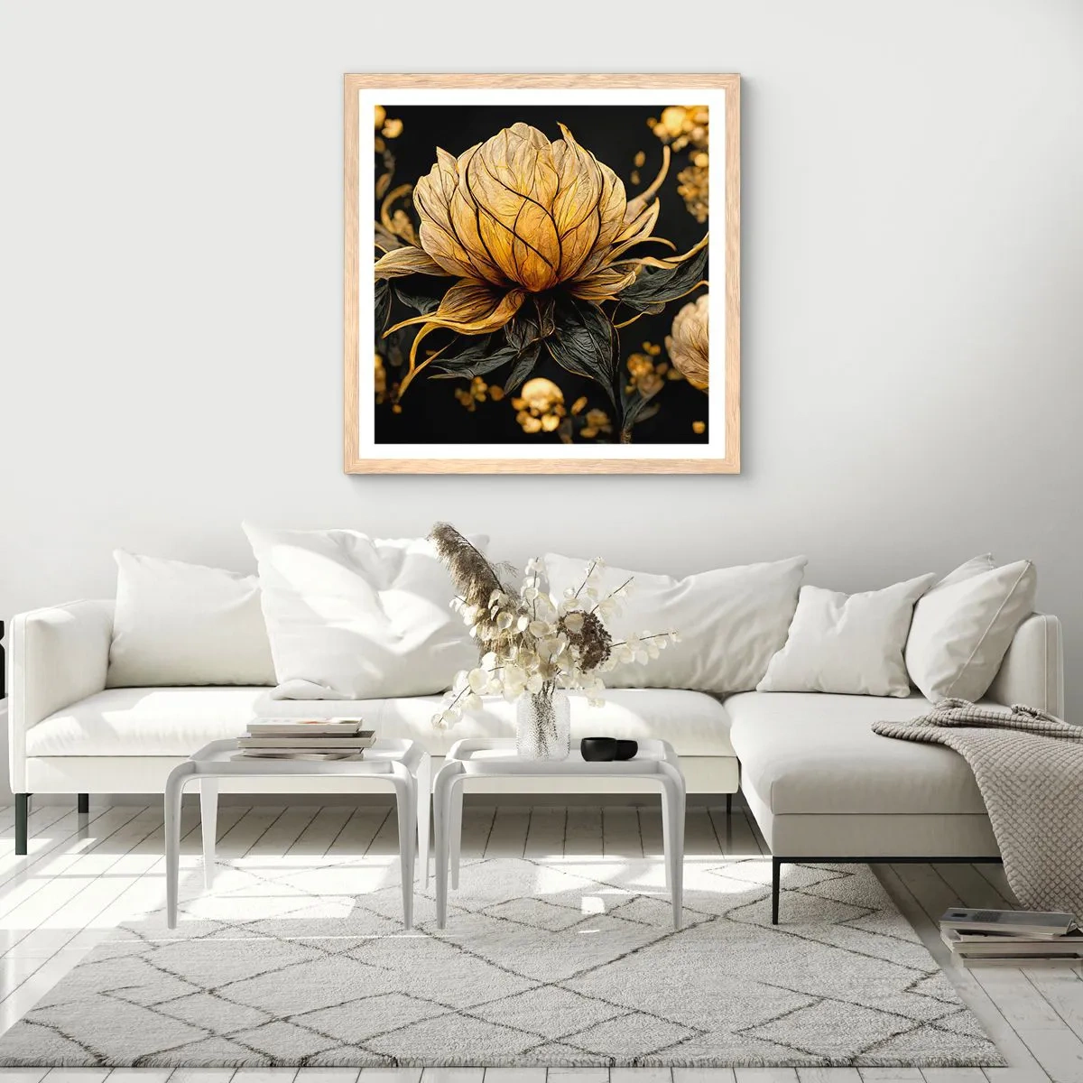 Een poster in een licht eiken lijst - Subtiele kwetsbaarheid - 40x40 cm