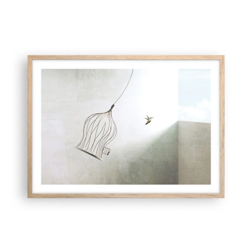 Een poster in een licht eiken lijst - In je element - 70x50 cm