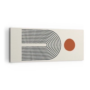 Schilderen op canvas - Magnetisme van vormen en kleuren - 100x40 cm