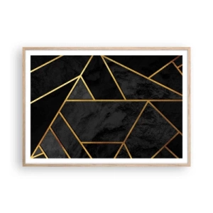 Een poster in een licht eiken lijst - Duisternis en glans - 100x70 cm