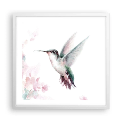 Poster in een witte lijst - Vastgehouden tijdens fladderen - 50x50 cm