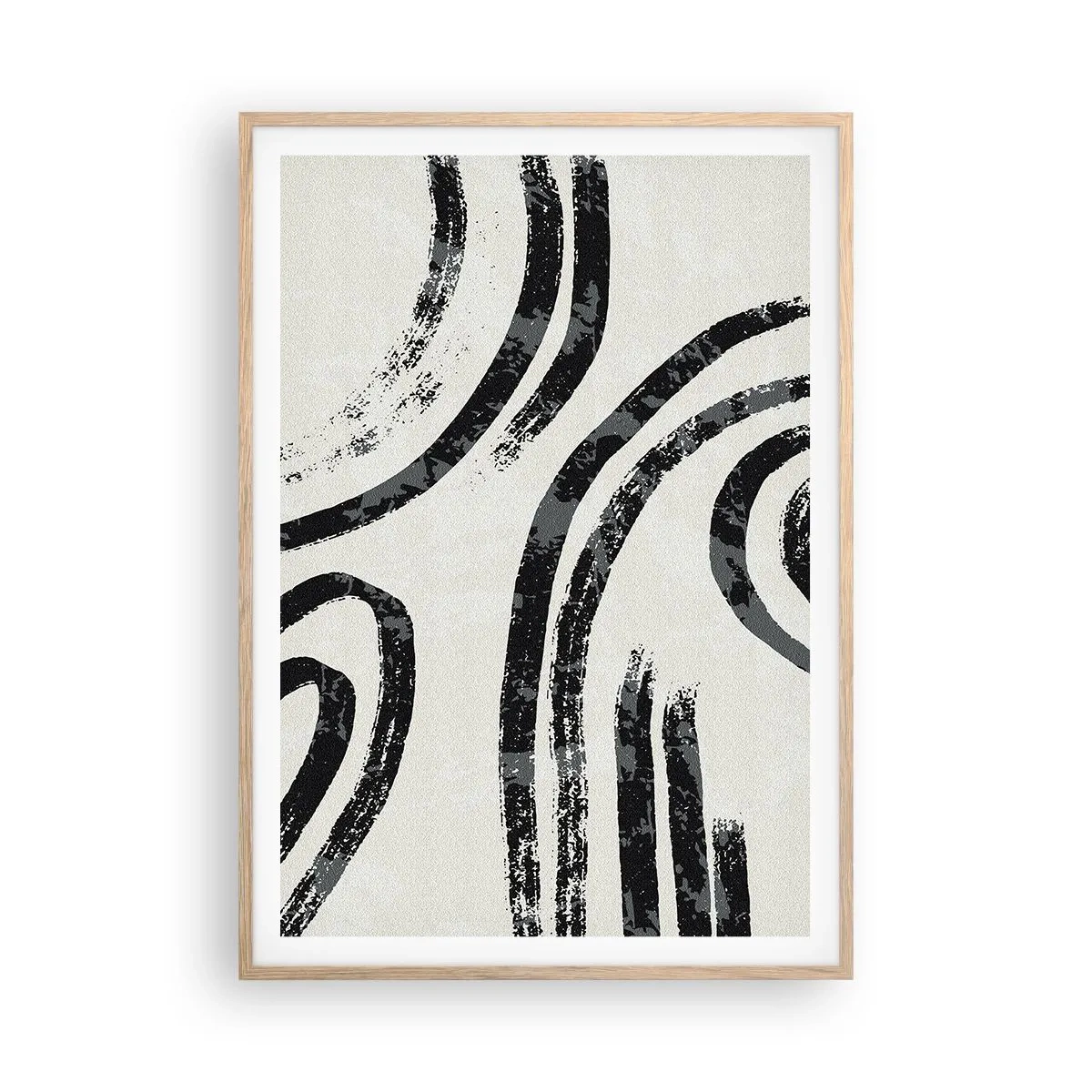 Een poster in een licht eiken lijst - Half gestopt - 70x100 cm