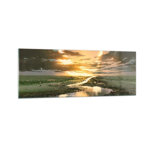 Schilderen op glas - Ergens in een sterrenstelsel ver, ver weg - 140x50 cm
