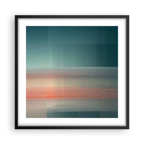 Poster in een zwarte lijst - Abstractie: golven van licht - 50x50 cm