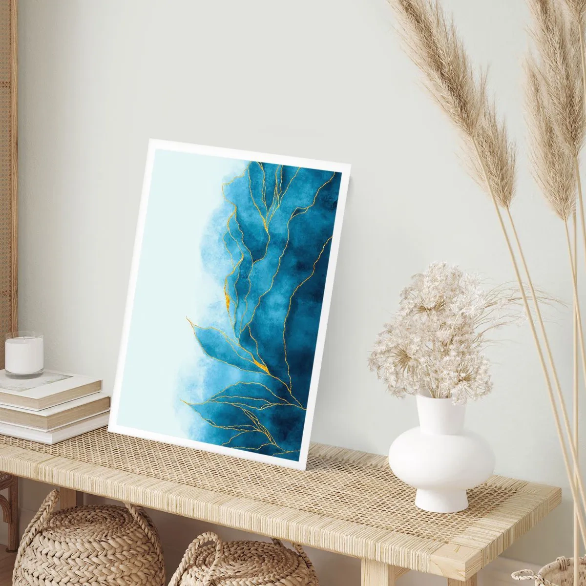 Poster - Blauw in goud - 61x91 cm