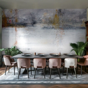 Fotobehang Standard Eco - Achter de luchtgordijn - Abstractie, Deel, Schilderen - 500x350 cm