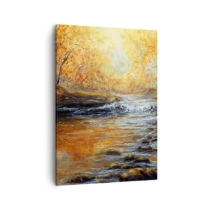 Schilderen op canvas - De gouden stroom - 50x70 cm