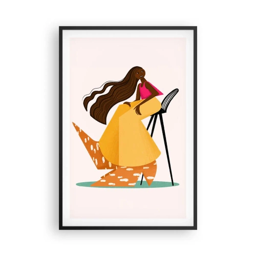 Poster in een zwarte lijst - Fashion is ook leuk - 61x91 cm