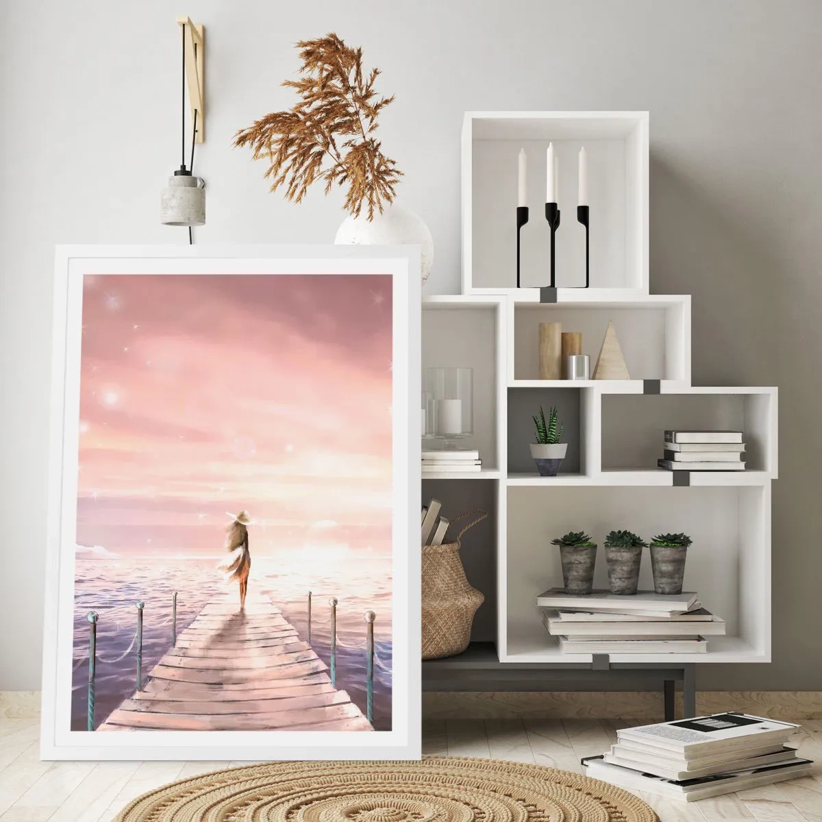 Poster in een witte lijst - In het licht van een droom - 30x40 cm