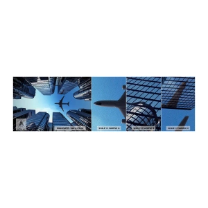 Fotobehang Monster Premium Sand - Het uitzicht vanuit het glazen ravijn - Architectuur, Vliegtuig, Stad - 100x30 cm