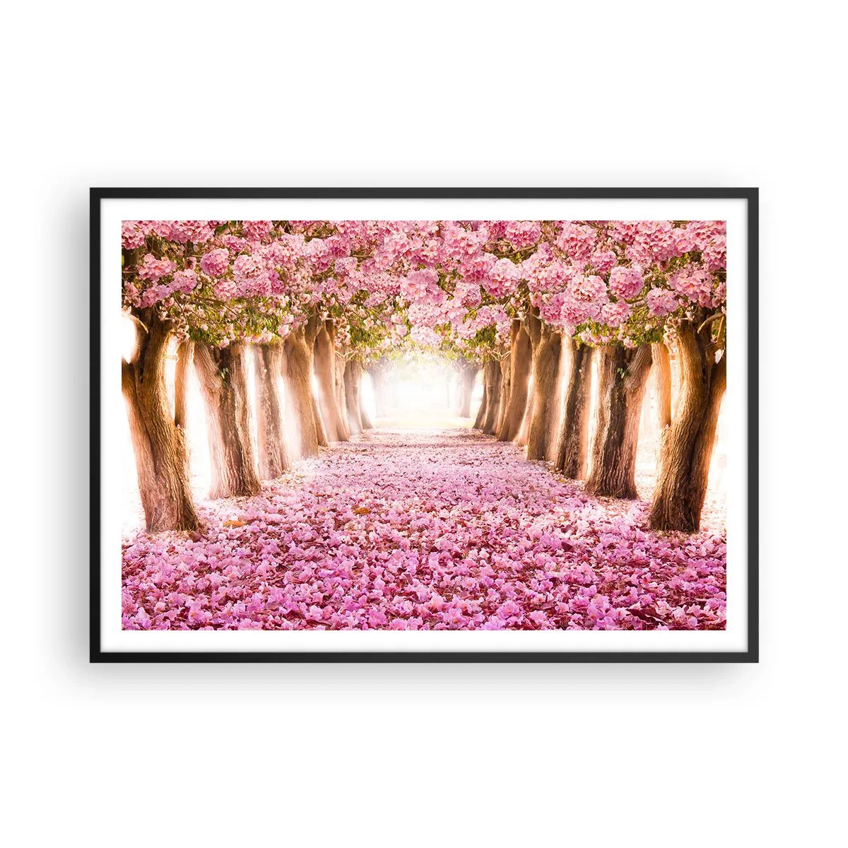 Poster in een zwarte lijst - De weg naar het paradijs - 100x70 cm