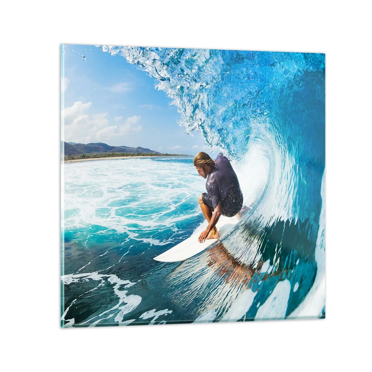 Schilderen op glas - Dansend met de golven - 60x60 cm