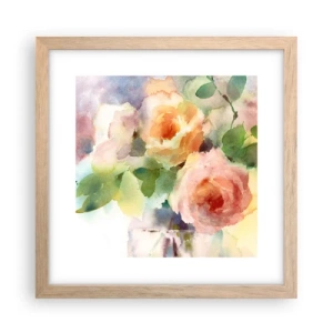 Een poster in een licht eiken lijst - Delicaat als aquarel - 30x30 cm
