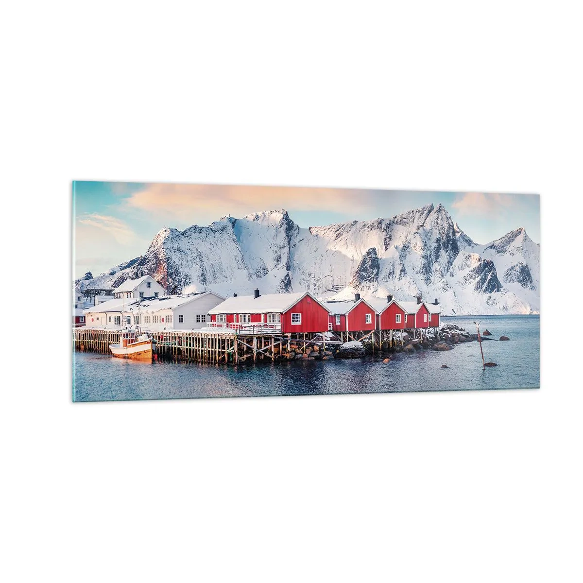 Schilderen op glas - Noordelijke retraite - 100x40 cm