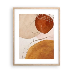 Een poster in een licht eiken lijst - Rondheid en beweging - 40x50 cm