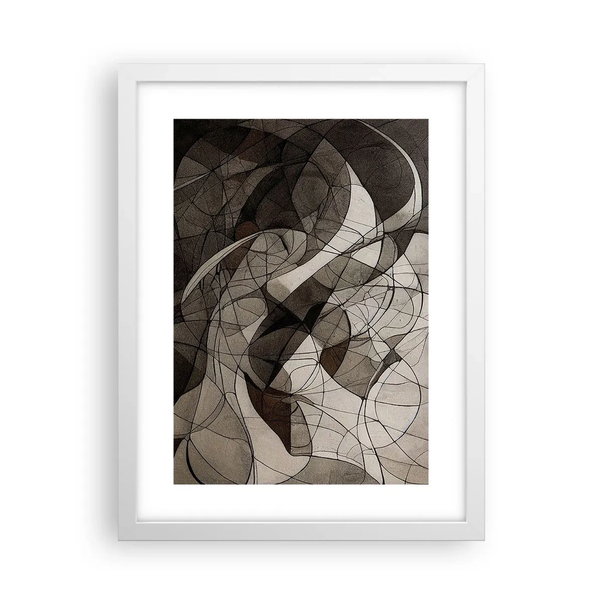 Poster in een witte lijst - Circulatie van aardekleuren - 30x40 cm