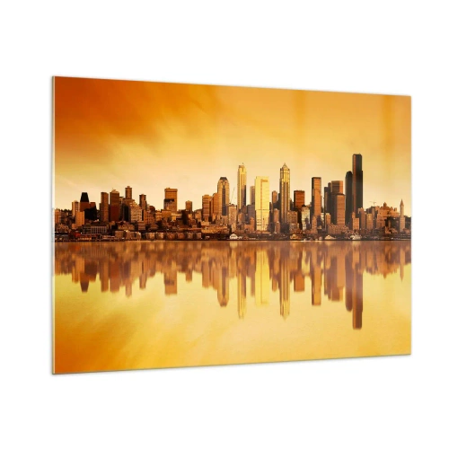 Schilderen op glas - De stilte van de metropool - 100x70 cm