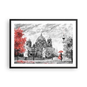 Poster in een zwarte lijst - Berlijn bijeenkomst - 70x50 cm