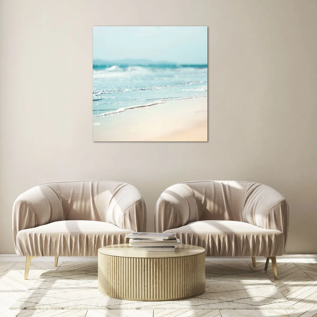 Schilderen op glas - Warmte en geluid - 60x60 cm