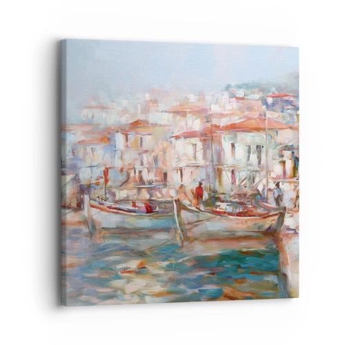 Schilderen op canvas - Pastel vakantie - 30x30 cm