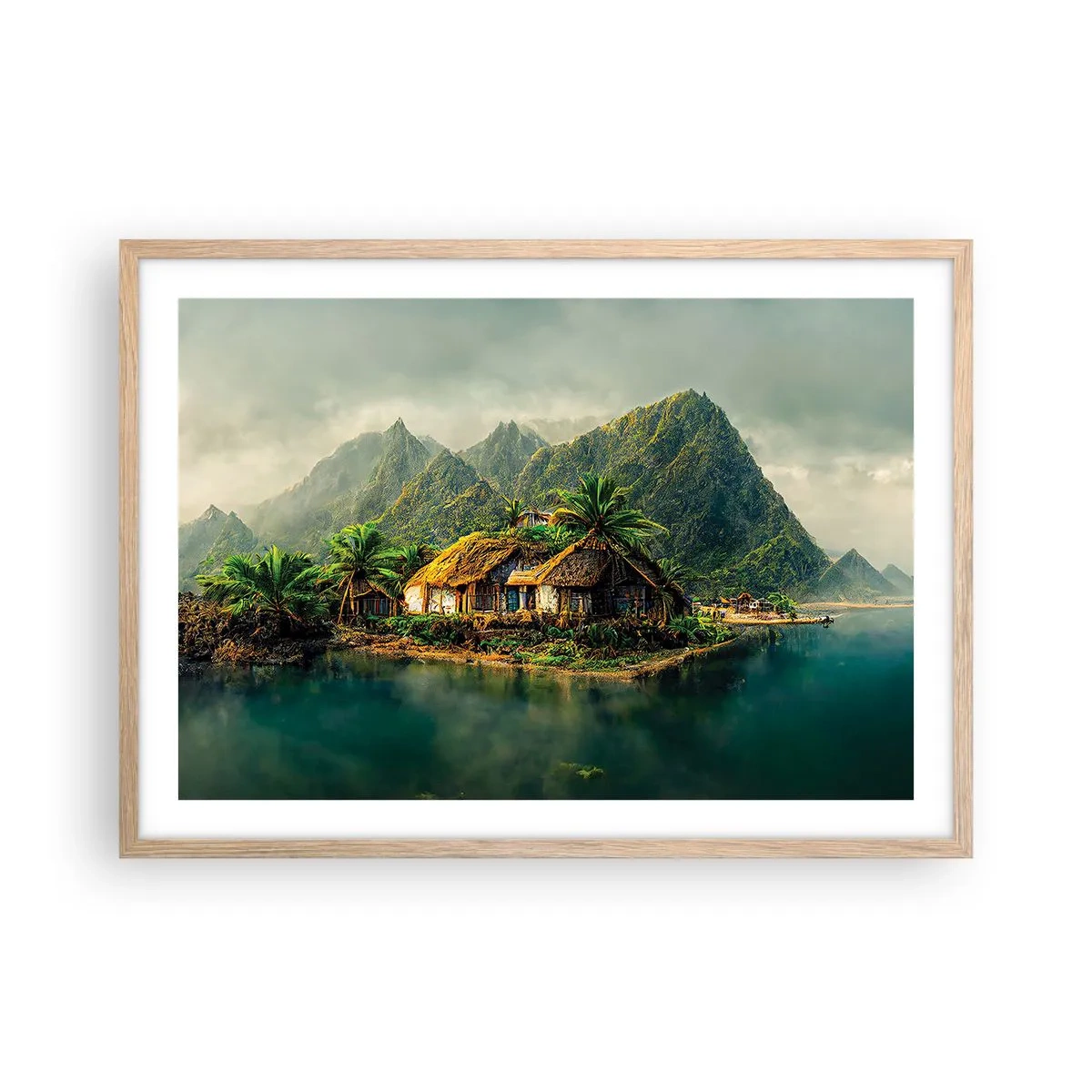 Een poster in een licht eiken lijst - Tropisch paradijs - 70x50 cm