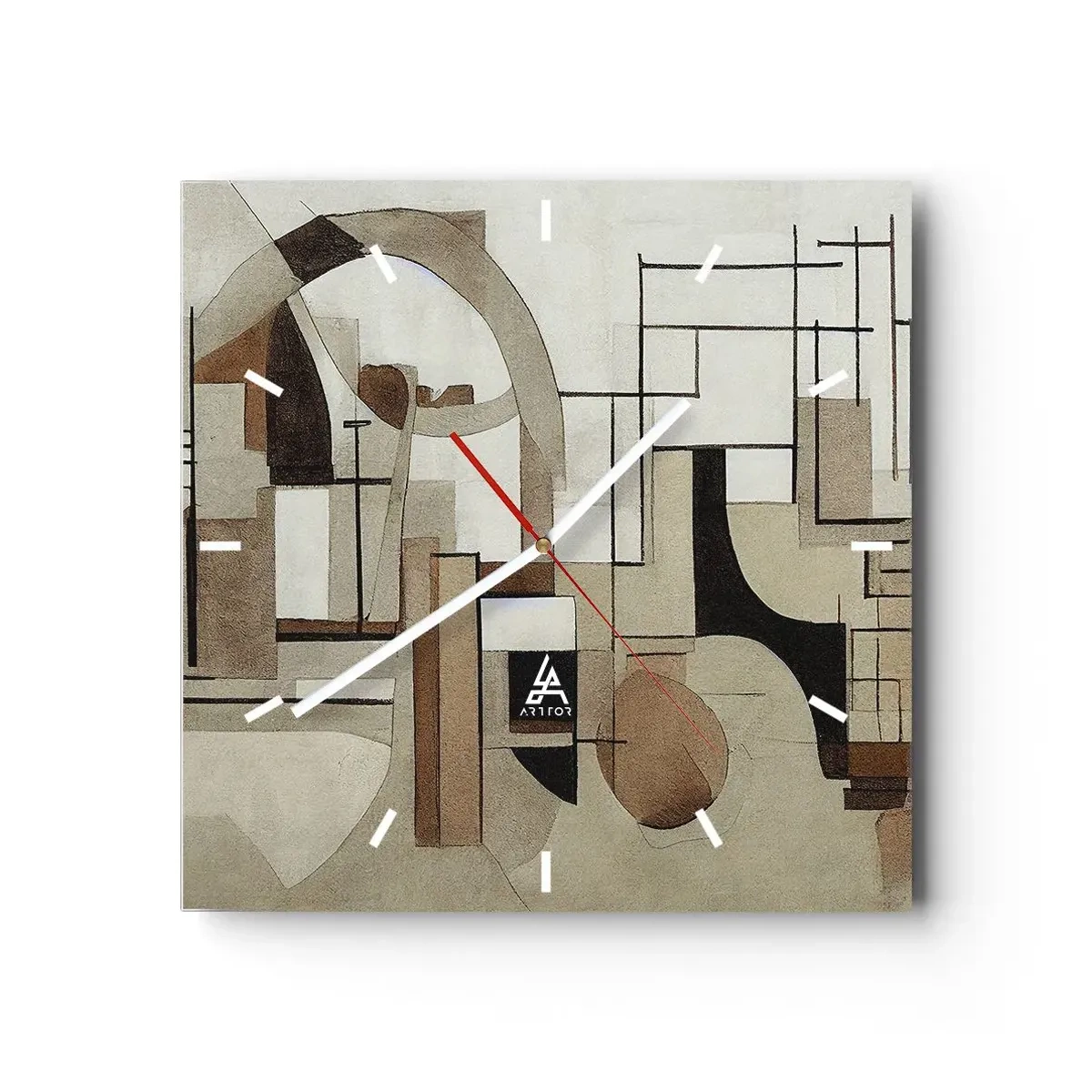 Wandklok - Klok - Stadslandschap 2.0 - 40x40 cm