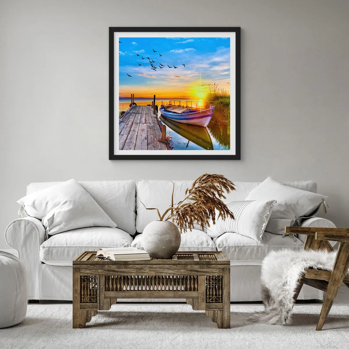 Poster in een zwarte lijst - Ik zie je morgen - 60x60 cm