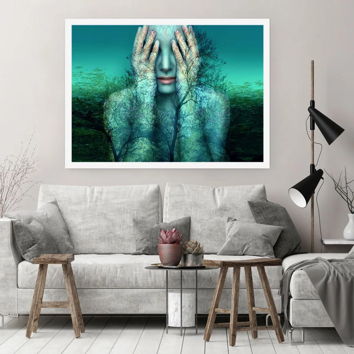 Poster - Ondergedompeld in blauw - 91x61 cm