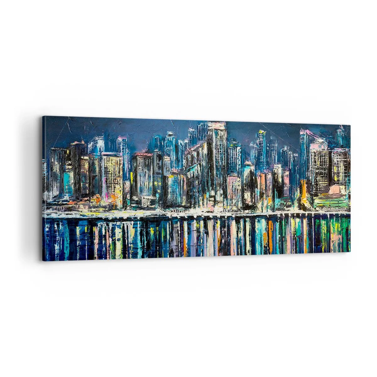 Schilderen op canvas - Cascade van lichten - 100x40 cm