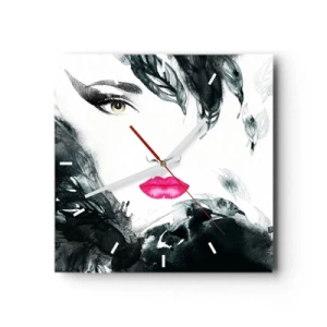Wandklok - Klok - Aandacht! Femme fatale - 30x30 cm