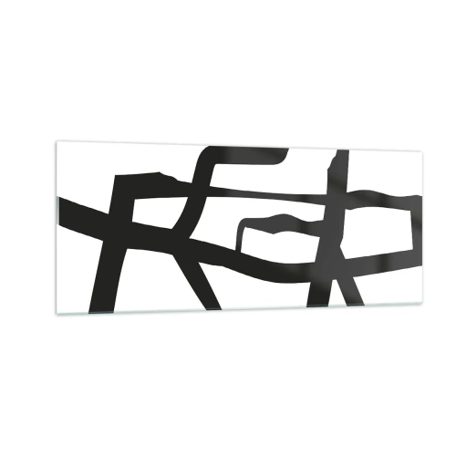Schilderen op glas - Zwart-wit ontwerp - 100x40 cm