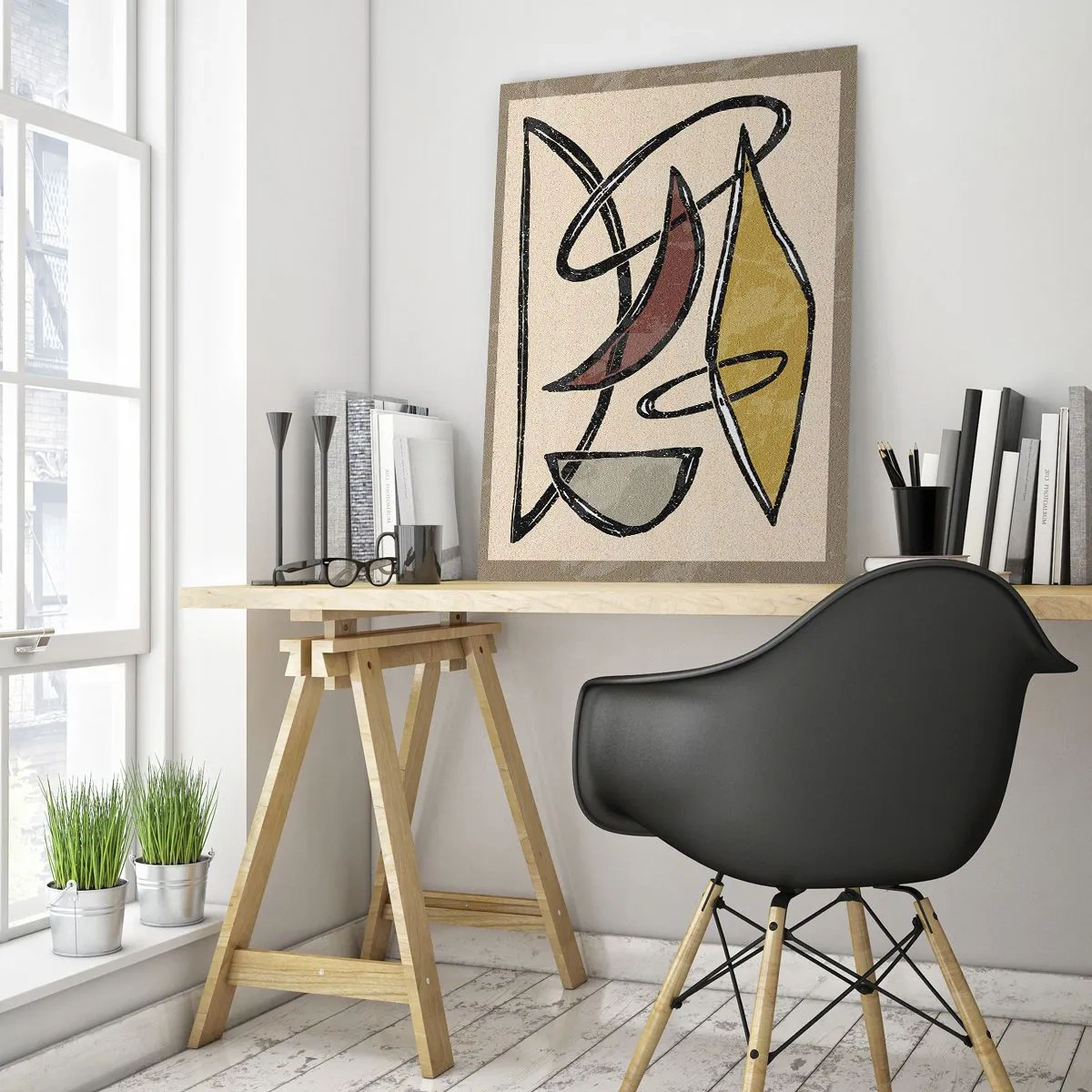 Schilderen op glas - Verticale en horizontale lijnen - 50x70 cm