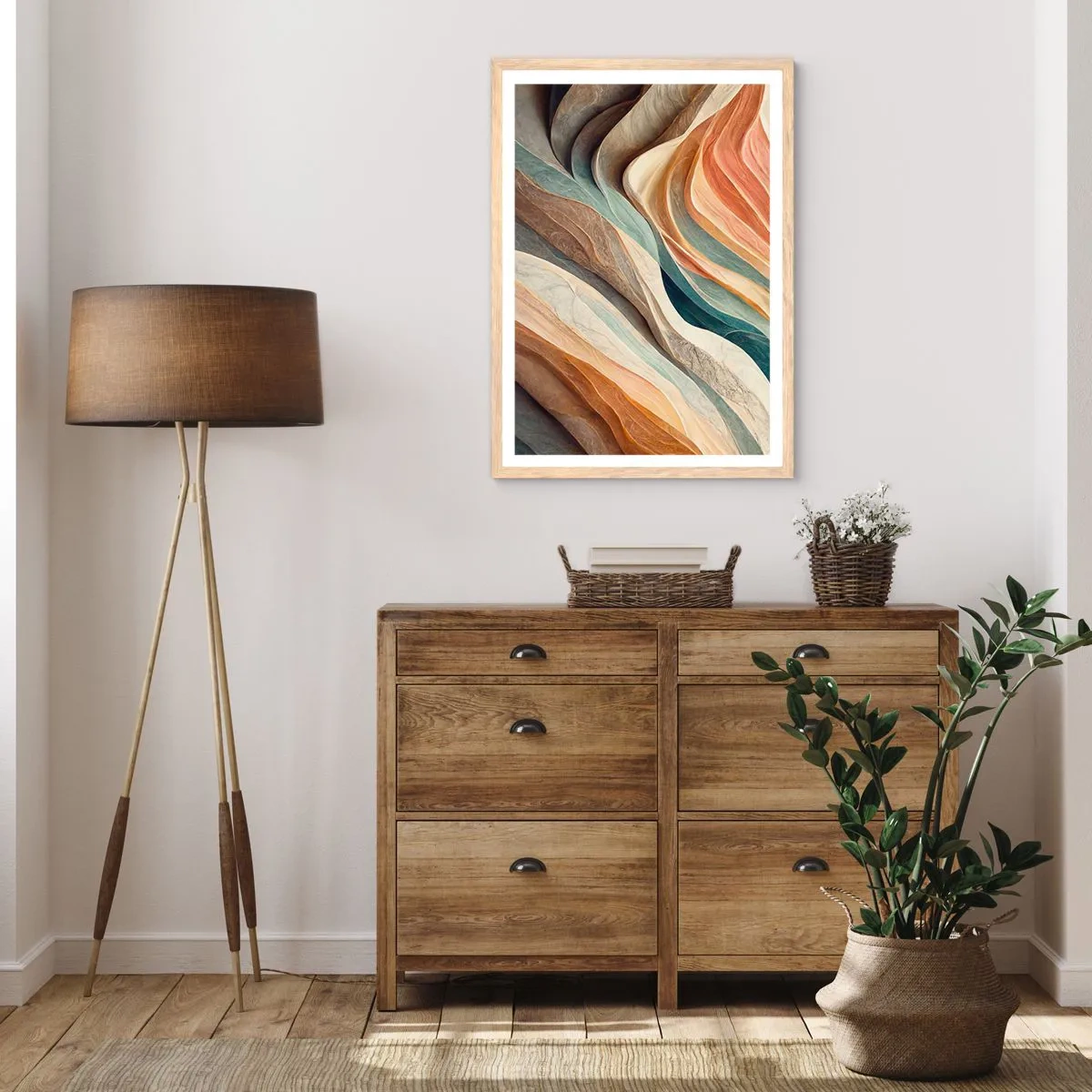 Een poster in een licht eiken lijst - Het moment vóór de verandering - 30x40 cm