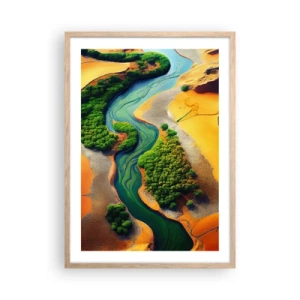 Een poster in een licht eiken lijst - Levengevende rivier - 50x70 cm