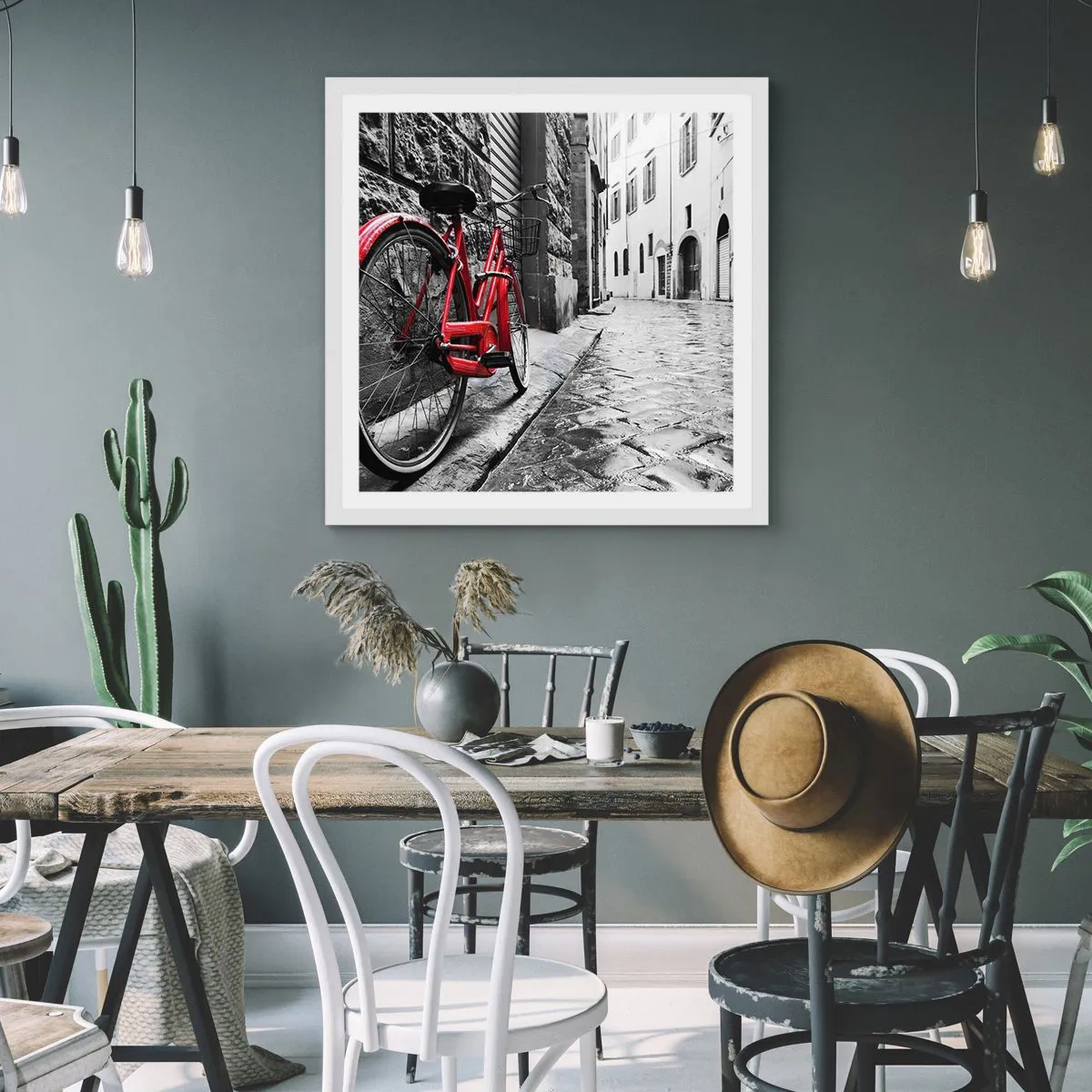 Poster in een witte lijst - Echte schoonheid verveelt niet - 40x40 cm