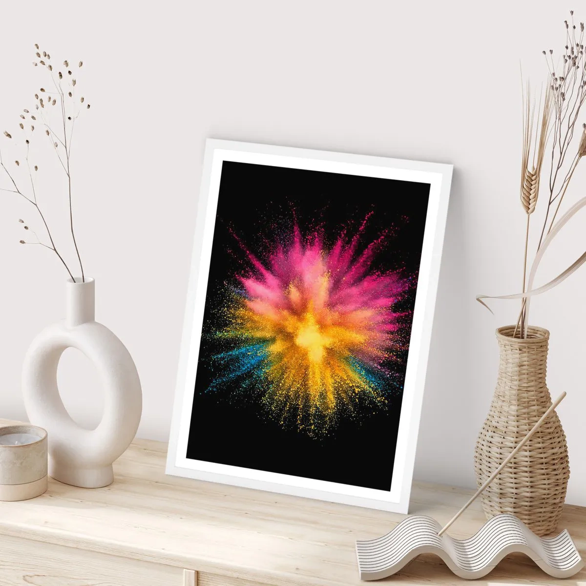 Poster in een witte lijst - De geboorte van kleuren - 30x40 cm