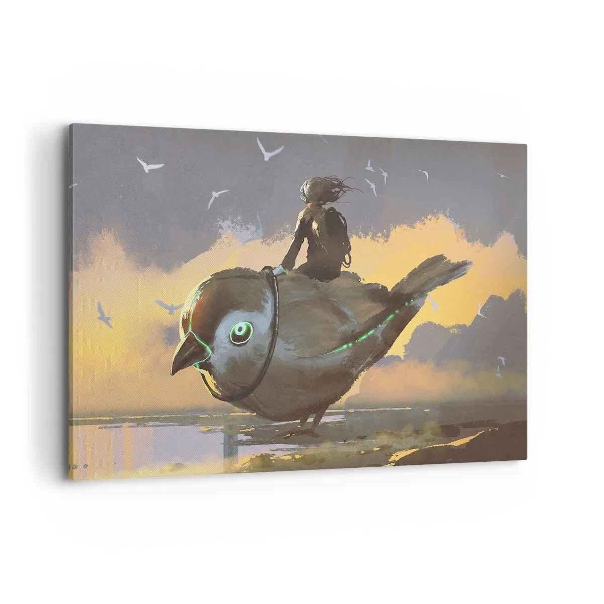 Schilderen op canvas - Een tussenstop op een fantastische reis - 120x80 cm