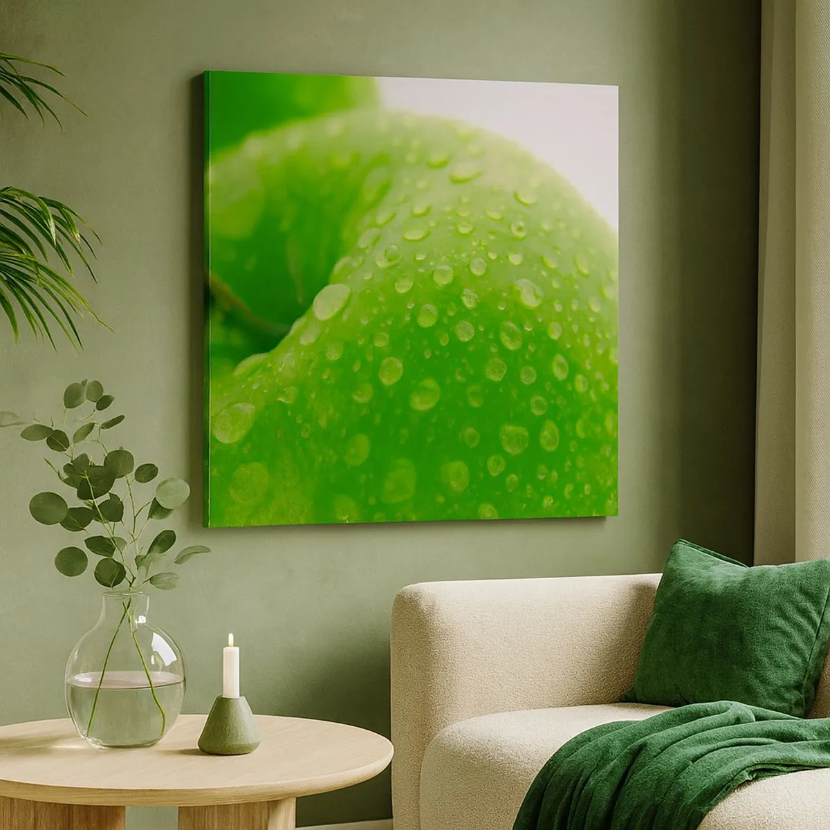 Schilderen op canvas - Groene koele frisheid - 30x30 cm